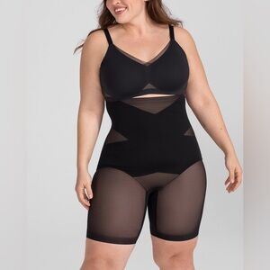 HONEYLOVE Super Power Shapewear Shorts Runway Black/Tan Sz XL